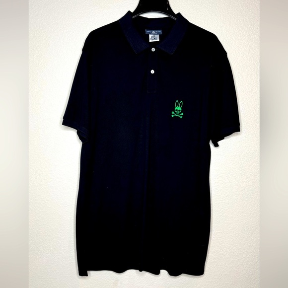 Psycho Bunny Polo Shirt Pima Cotton Embroidered Logo Men's Size 1XLT Black - Picture 1 of 7